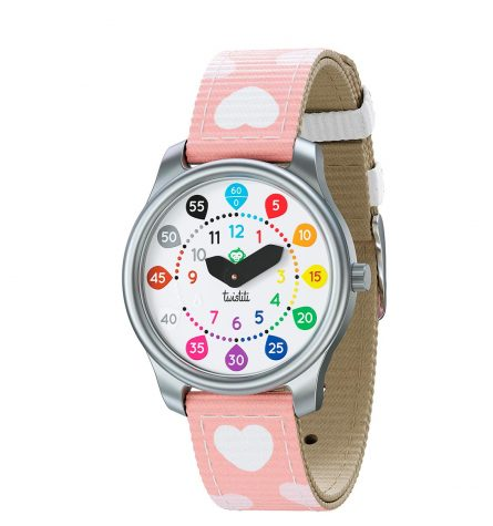 Twistiti - Montre cadran chiffres et bracelet Hearts