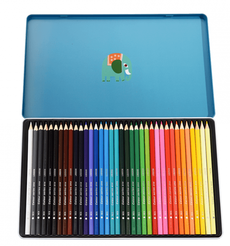 Crayons de couleur boîte métallique Animaux