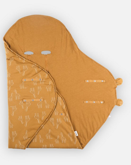 Couverture nomade 0-6 mois Girafes Ocre
