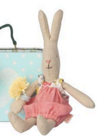Maileg Micro rabbit + suitcase w. 2 dresses