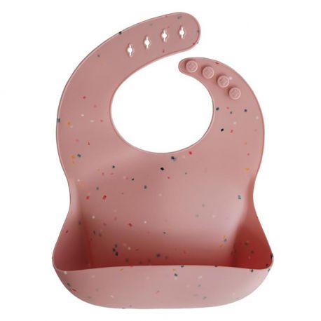 Bavoir en silicone Powder pink Confetti Mushie