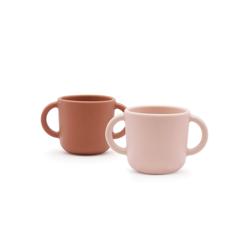 Ekobo Bambino Silicone Cup with Handles - 2 Pack Blush/Terracotta
