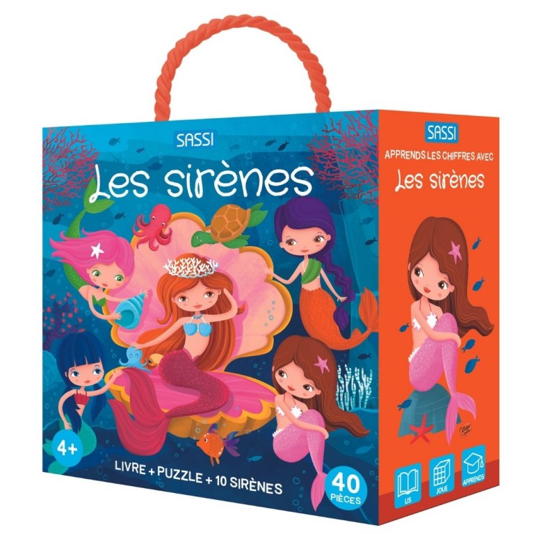 Coffret Sirènes - Livre, puzzle et figurines à assembler