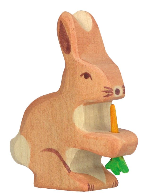 Holztiger Animaux du bois Lapin avec carotte