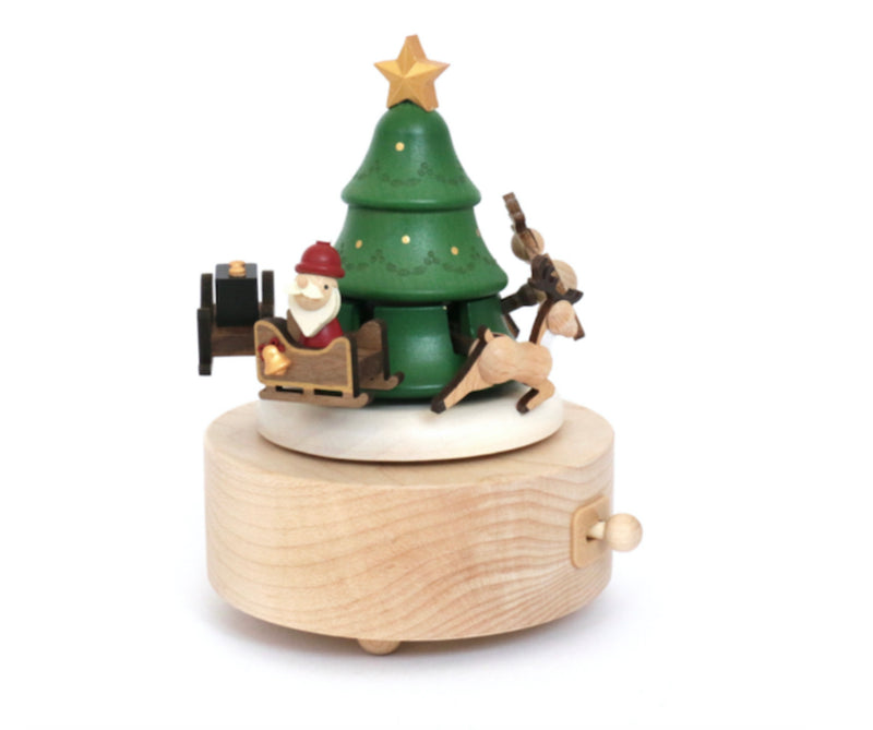 Boîte à musique en bois « Le Sapin du Père Noël »