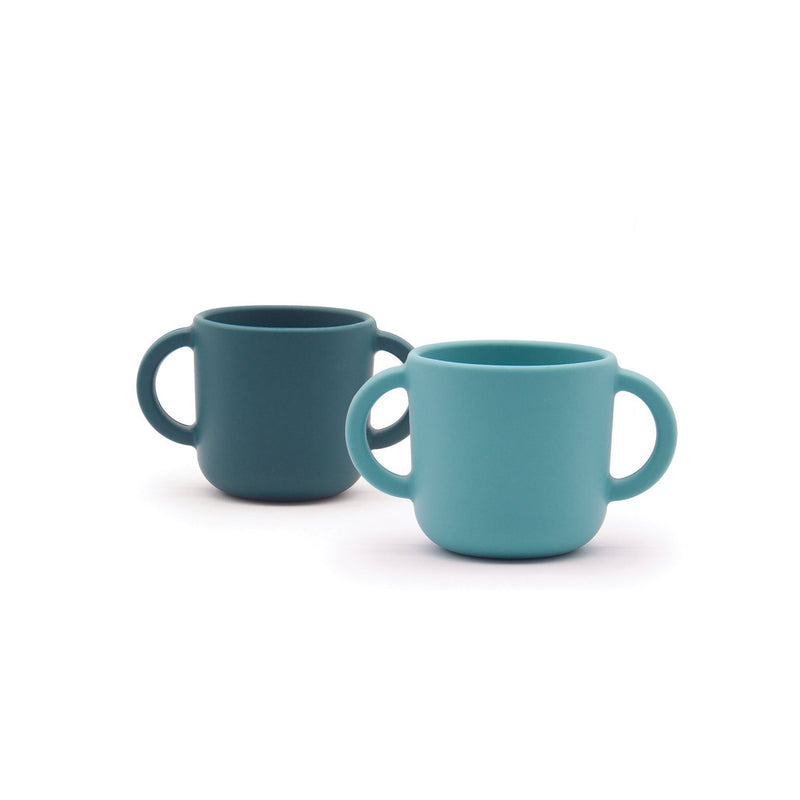 Ekobo Bambino Silicone Cup with Handles - 2 Pack Blue Abyss/Lagoon
