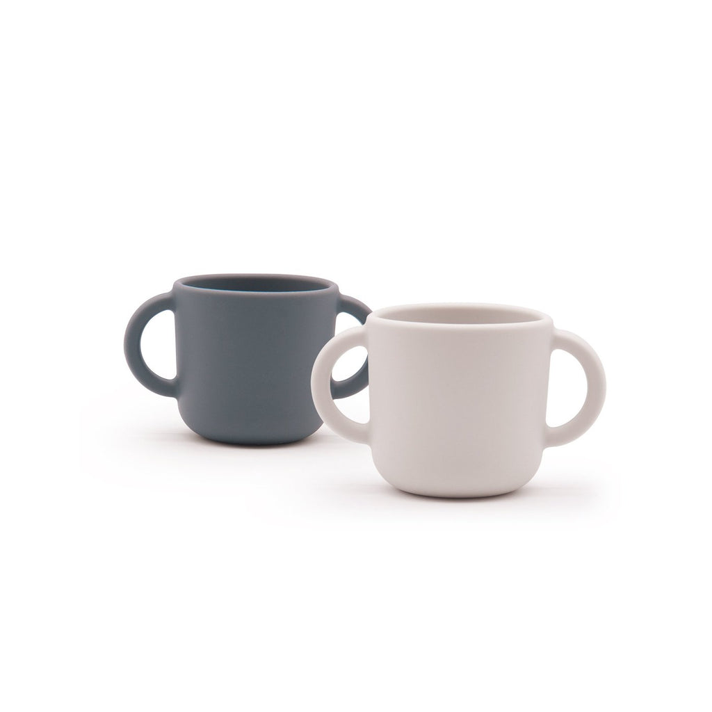 Ekobo Bambino Silicone Cup with Handles - 2 Pack Cloud/Storm
